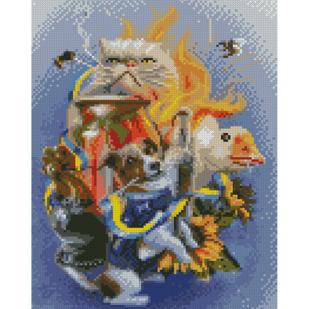 Фото, Видеообзоры алмазна мозаїка strateg преміум українські бойові тварини розміром 30х40 см (hx527)