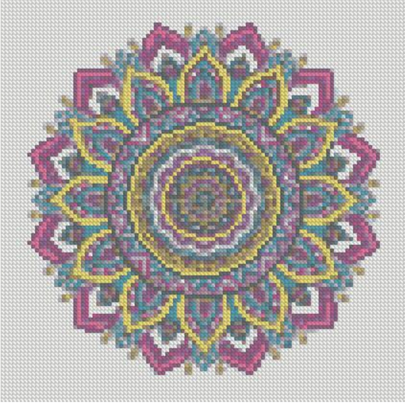 Алмазна мозаїка Strateg ПРЕМІУМ Візерунки у стилі мандала розміром 30х30 см CA-0061