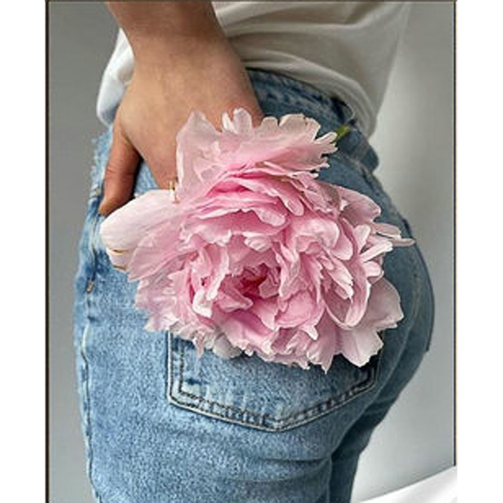 Фото, Відеоогляди алмазна мозаїка strateg преміум півонія на джинсах розміром 30х40 см (heg86884)