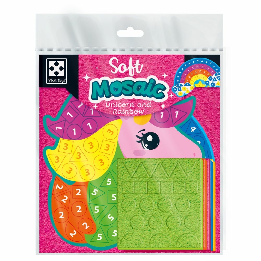 Фото, Видеообзоры набір для творчості vladi toys зі плюшевою мозаїкою «єдиноріг та веселка» vt4511-17