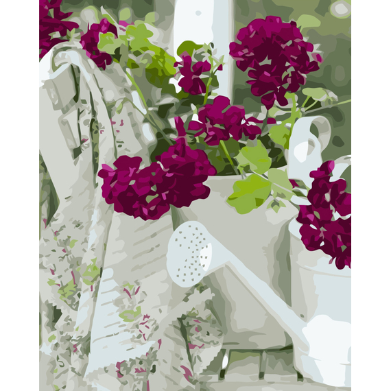 Картина за номерами Strateg ПРЕМІУМ Квітковий настрій з лаком розміром 40х50 см VA-3434