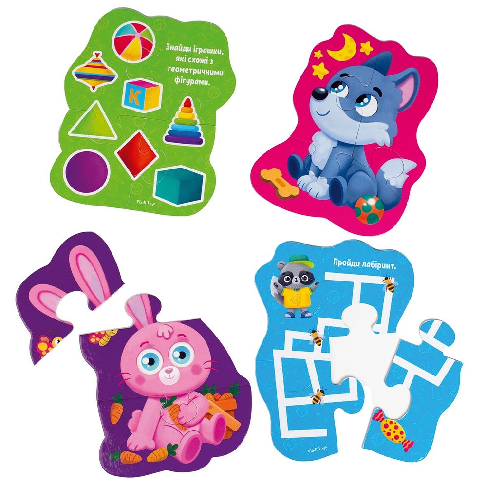 Фото, Відеоогляди пазли максі vladi toys картонні з грою малюк зможе «лісові звірі» vt1722-22