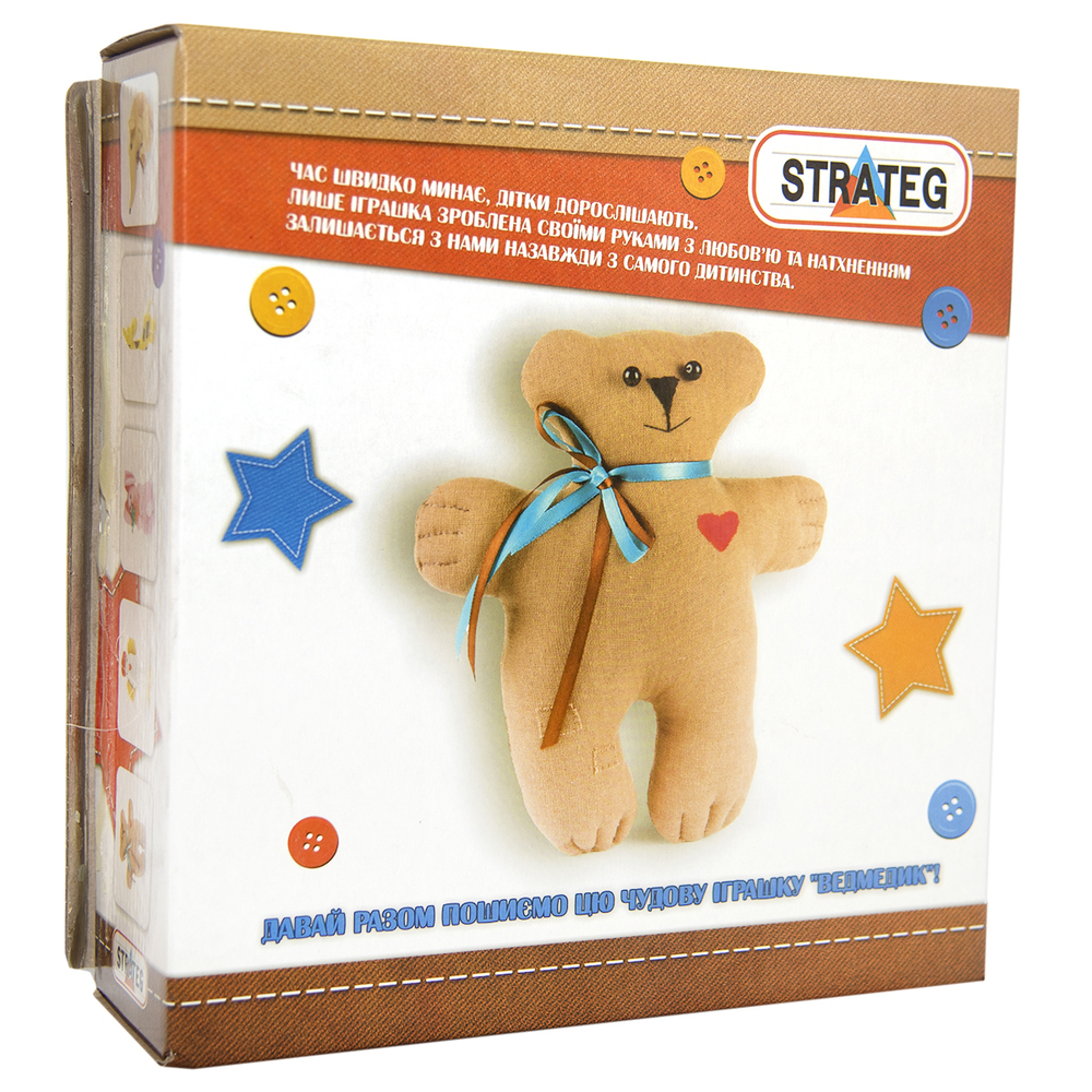 Фото, Відеоогляди набір для творчості strateg шиємо самі ведмедик українською мовою і-03