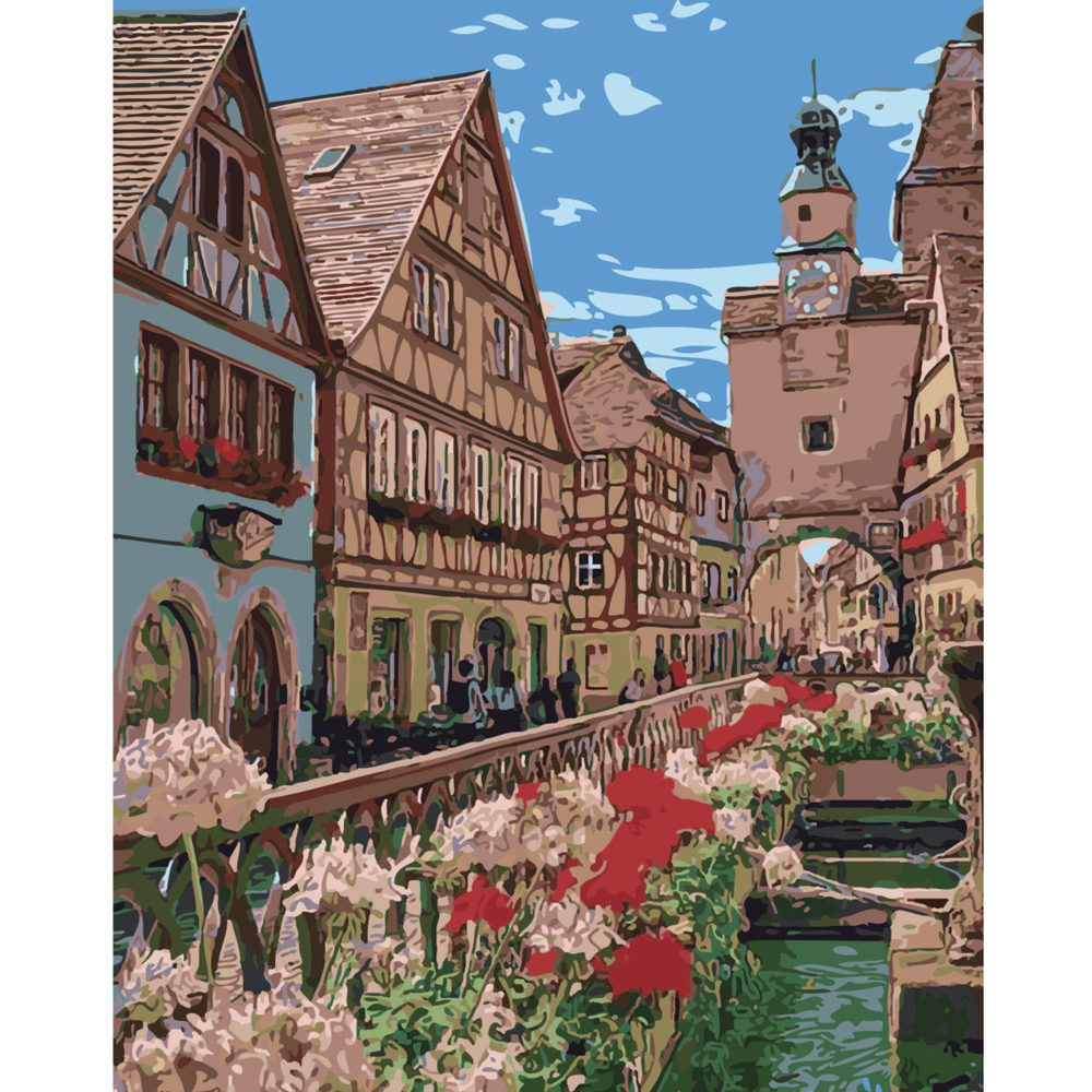 Фото, Відеоогляди картина за номерами strateg преміум будинки на воді з лаком розміром 40х50 см sy6412