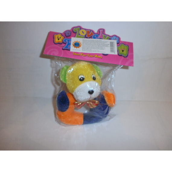 Погремушка 2233 AF (240шт) 6 видов, мягкая слюновпитывающая, в кульке, 14см