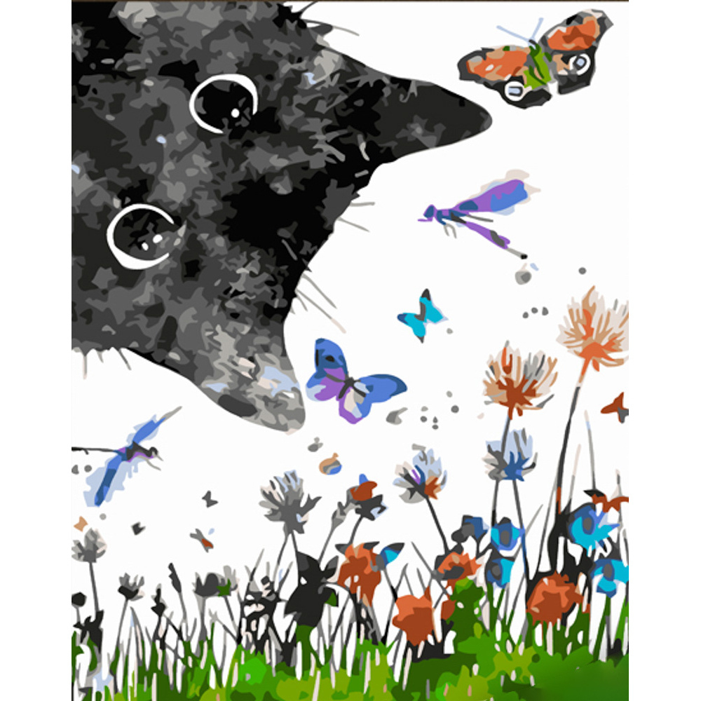 Фото, Видеообзоры картина за номерами strateg преміум чорнова цікавість з лаком розміром 30х40 см (ss6751)