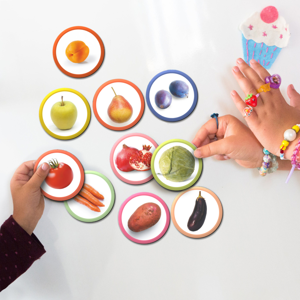 Фото, Відеоогляди набір магнітів dodo монтессорі овочі, фрукти і ягоди