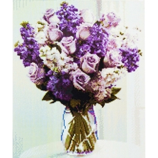 Алмазна мозаїка Strateg ПРЕМІУМ Букет у бузкових відтінках 40х50 см FA40130 Алмазна мозаїка Strateg ПРЕМІУМ Букет у бузкових відтінках 40х50 см FA40130