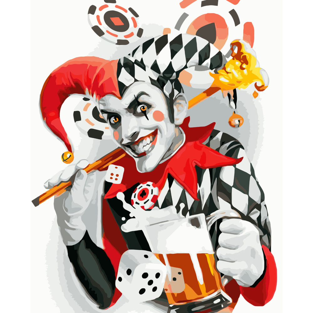 Фото, Видеообзоры картина за номерами strateg преміум веселий джокер з лаком розміром 40х50 см va-3774