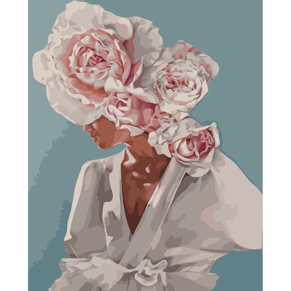 Фото, Видеообзоры картина за номерами strateg преміум волосся із квітів з лаком розміром 40х50 см va-3623