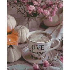 Алмазна картина Strateg ПРЕМІУМ Чашечка кохання розміром 40х50 см FA40891 Алмазна картина Strateg ПРЕМІУМ Чашечка кохання розміром 40х50 см FA40891