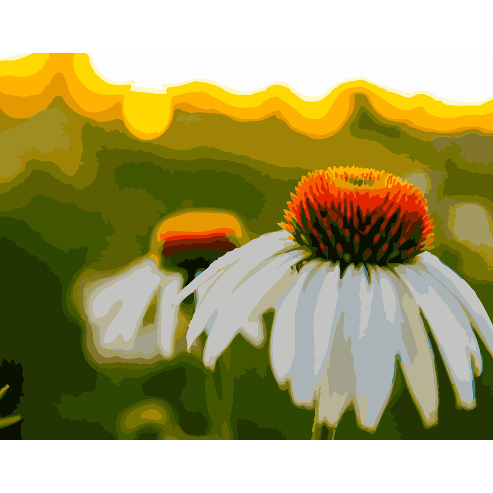 Фото, Відеоогляди картина за номерами strateg преміум ромашки на заході сонця розміром 40х50 см (gs237)