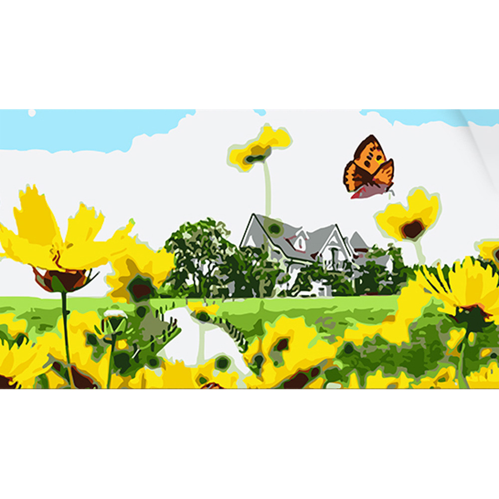 Фото, Видеообзоры картина за номерами strateg будиночок у полі розміром 50х25 см (ww190)