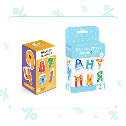 Фото, Відеоогляди набір магнітів dodo цифри та моя перша українська абетка