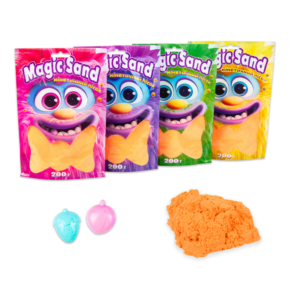 Фото, Видеообзоры кінетичний пісок strateg magic sand в пакеті 39401-7 помаранчевий, 0,200 кг