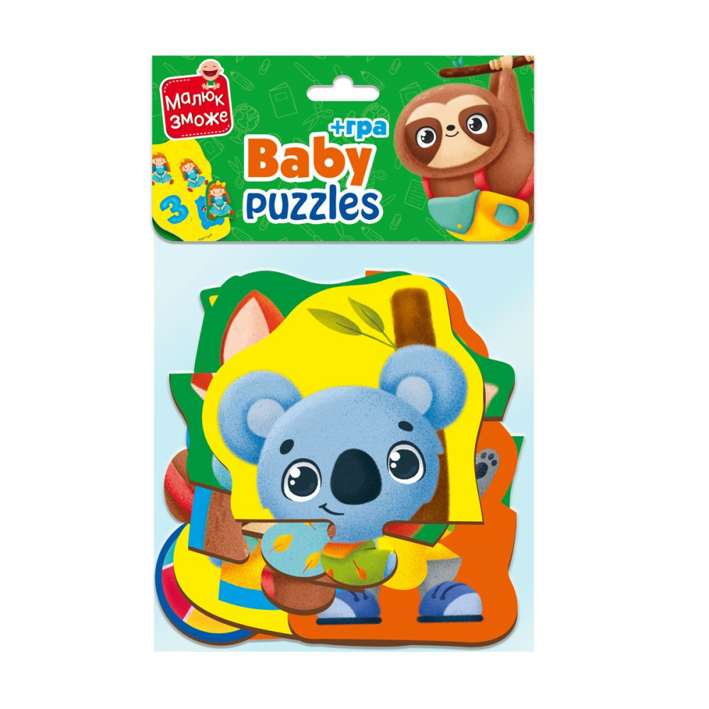 Фото, Відеоогляди пазли максі vladi toys картонні з грою малюк зможе «тварини. іграшки» vt1722-23