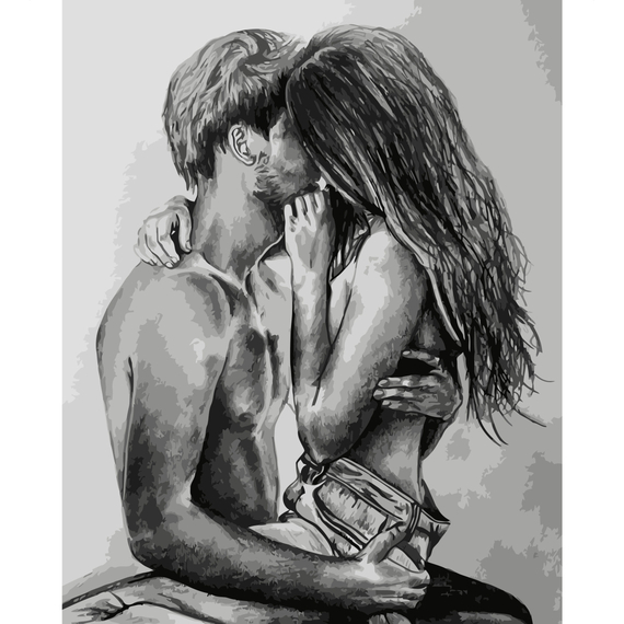 Отзывы  картина за номерами strateg  любов олівцем у ч/б без підрамника розміром 40х50 см (br009)