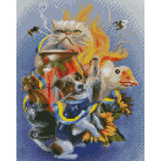 Алмазна мозаїка Strateg ПРЕМІУМ Українські бойові тварини розміром 30х40 см (HX527) Алмазна мозаїка Strateg ПРЕМІУМ Українські бойові тварини розміром 30х40 см (HX527)