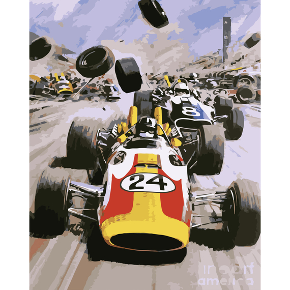 Отзывы  картина за номерами strateg преміум гонки з лаком розміром 40х50 см (sy6640)