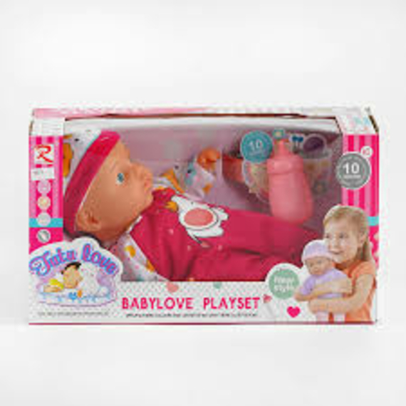 Пупс 9273 (36) м'якотілий, муз чіп, 10 звук ефектів, пляшечка, у коробці