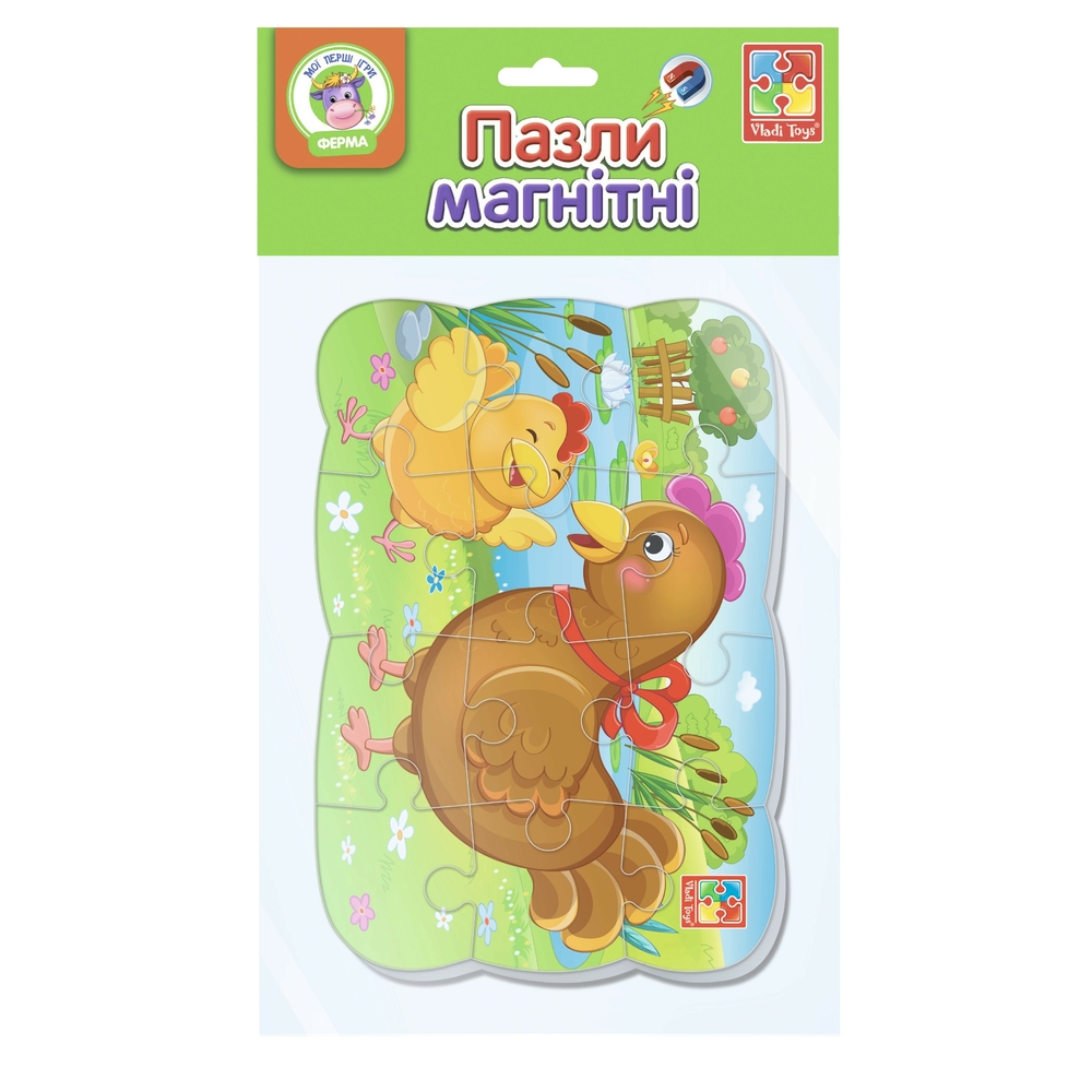 Фото, Відеоогляди пазли на магніті а5 "курочка та курча" vt3205-78