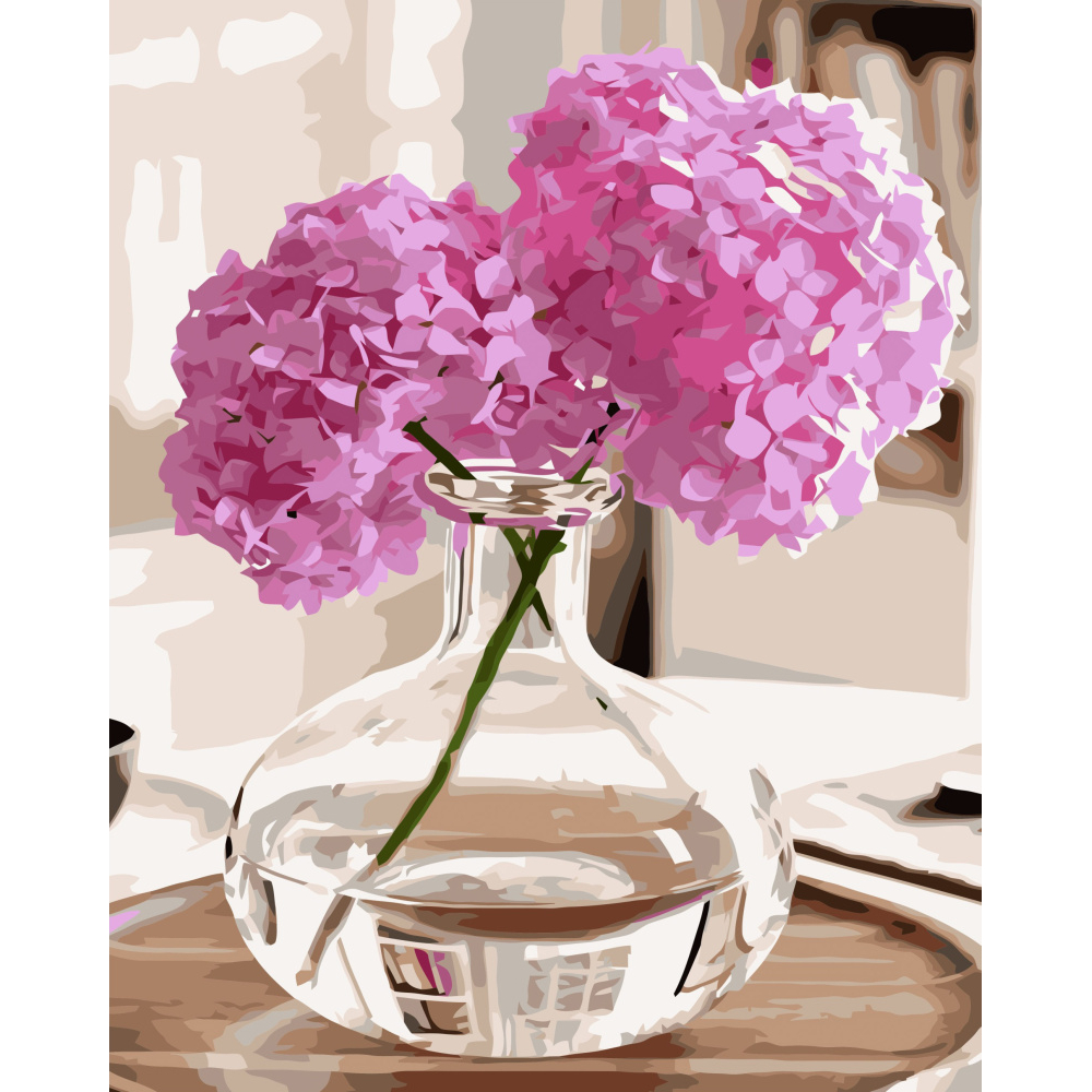 Фото, Відеоогляди картина за номерами strateg преміум ваза з бузком з лаком розміром 40х50 см va-3427