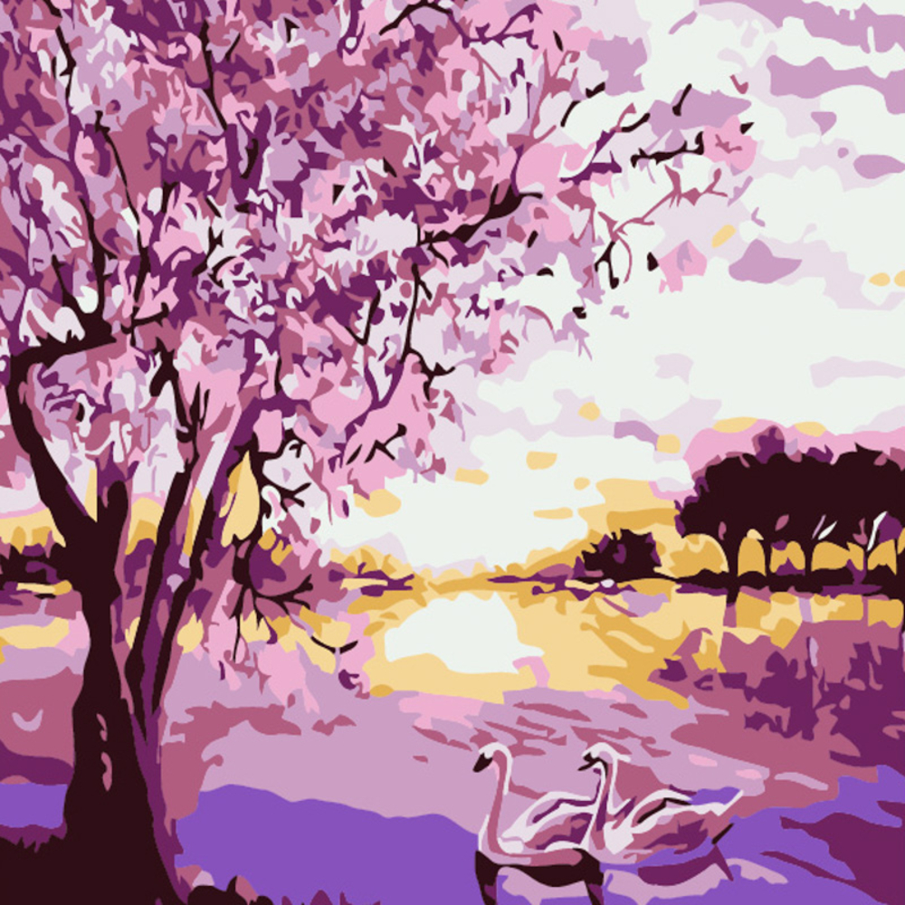 Фото, Видеообзоры картина за номерами strateg лебеді розміром 20х20 см (hh5802)