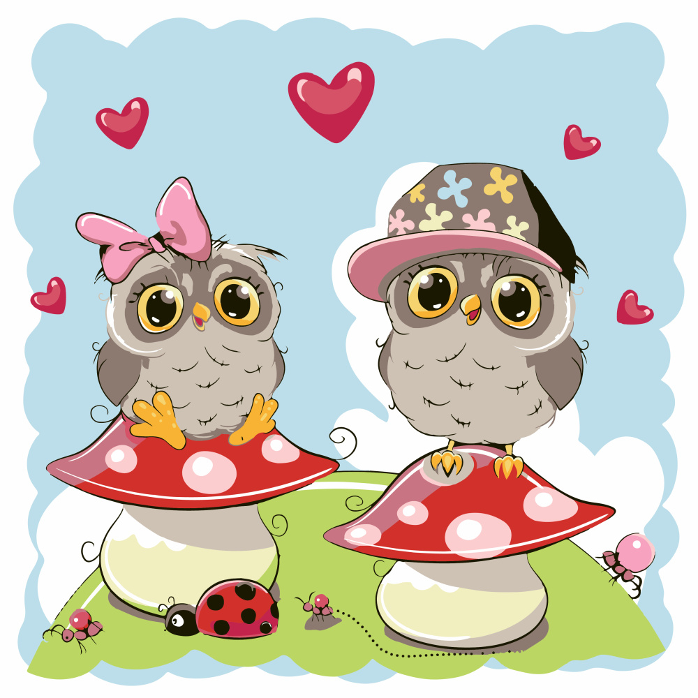 Фото, Видеообзоры картина за номерами strateg преміум закохані совенята з лаком та з рівнем розміром 30х30 см (es-0840)