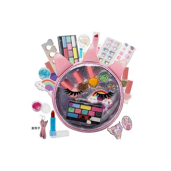 Косметика LD6052 (72/2) тіні, лаки, помади, аплікатори, глітери, баф, нігті, розділювач, сумочка