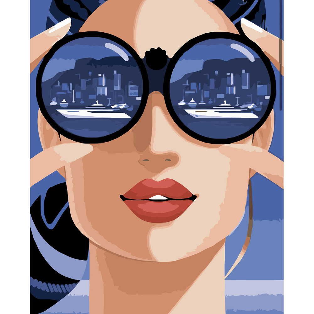 Фото, Відеоогляди картина за номерами strateg преміум місто в біноклі з лаком розміром 40х50 см va-3179