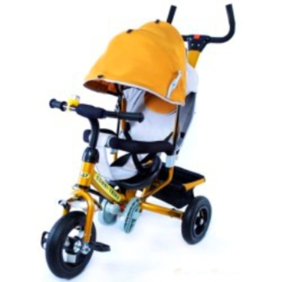 Велосипед триколісний TILLY Combi Trike BT-CT-0015 ЗОЛОТИЙ с надувными колесами /1/