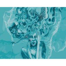 Картина за номерами Strateg ПРЕМІУМ Психологія думок розміром 40х50 см (DY156)