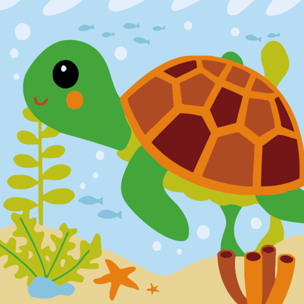 Фото, Відеоогляди картина за номерами strateg черепашка розміром 20х20 см (hh5779)