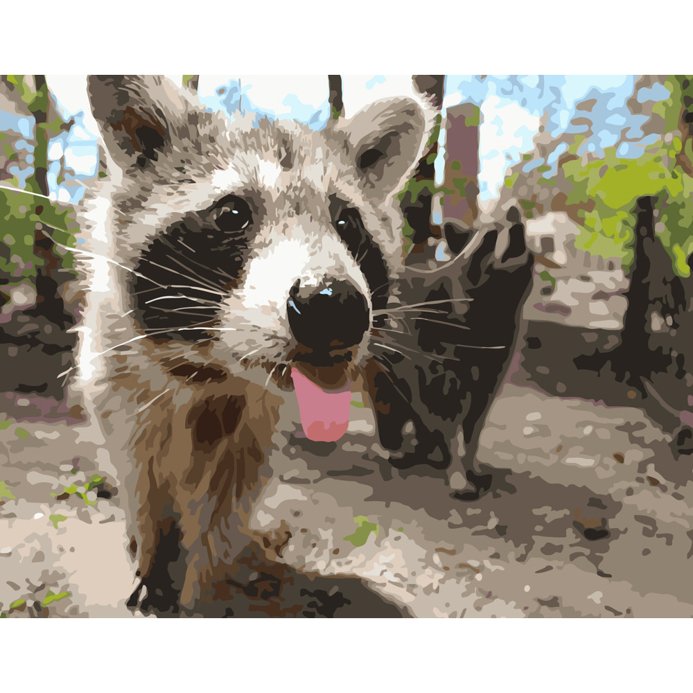 Фото, Видеообзоры картина за номерами strateg преміум веселий єнотик розміром 40х50 см (gs239)