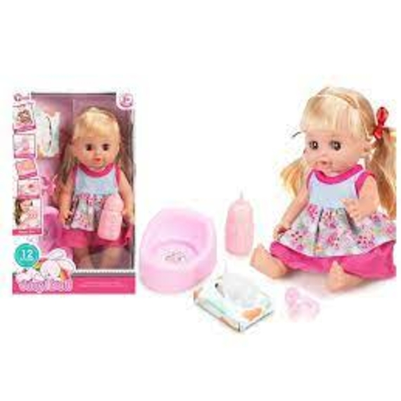 Лялька WZB8809-8 (48) 30см, 12 реплік, закриває очі, горщик, пустушка, в кор