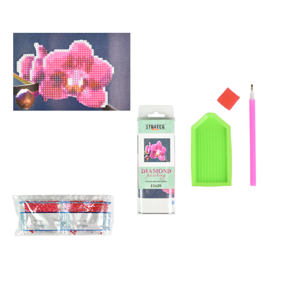 Фото, Видеообзоры алмазна мозаїка strateg преміум магія орхідеї без підрамника розміром 10х15 см (yab28645)