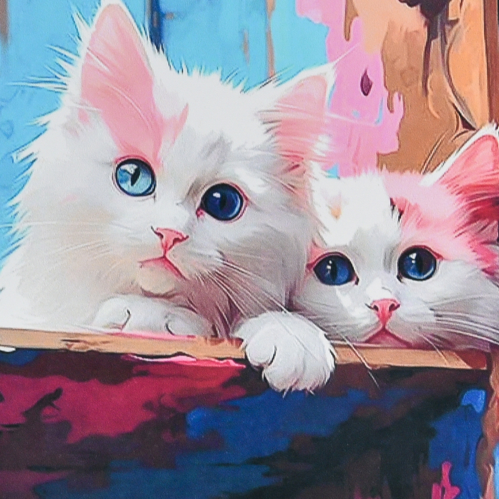 Фото, Видеообзоры алмазна мозаїка strateg преміум сім'я біленьких котиків розміром 30х30 см (hee16305)