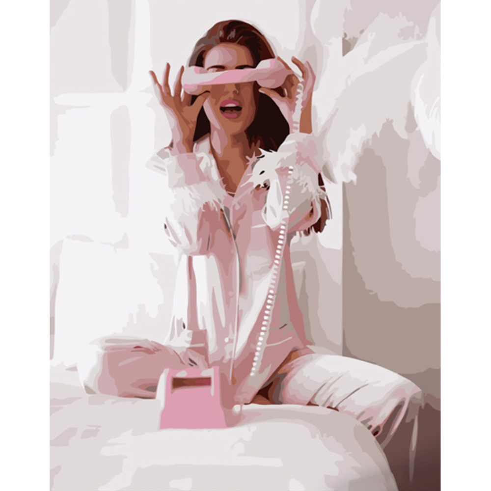 Фото, Видеообзоры картина за номерами strateg преміум в рожевих тонах з лаком розміром 40х50 см (gs1272)