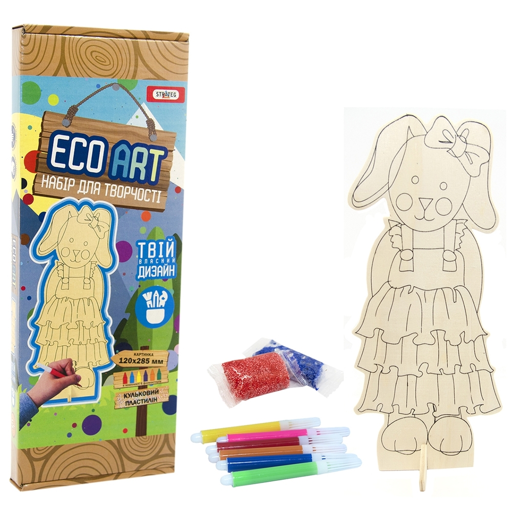 Фото, Відеоогляди набір для творчості strateg еко-розмальовка зайчик (5001)