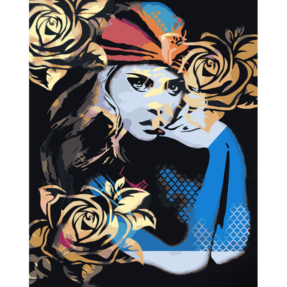 Фото, Відеоогляди картина за номерами strateg преміум арт-дівчина з лаком та з рівнем розміром 40х50 см (gs1443)