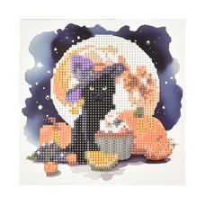 Алмазна мозаїка Strateg ПРЕМІУМ Чорний кіт у капелюсі на паперовій основі розміром 18х18 см (JUB14389) Алмазна мозаїка Strateg ПРЕМІУМ Чорний кіт у капелюсі на паперовій основі розміром 18х18 см (JUB14389)