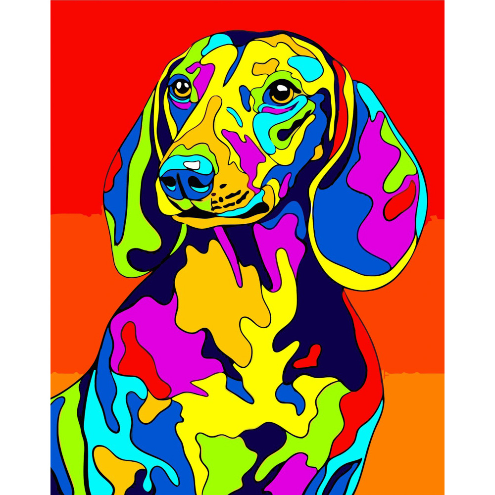 Фото, Відеоогляди картина за номерами strateg  поп-арт такса без підрамника розміром 40х50 см (br001)