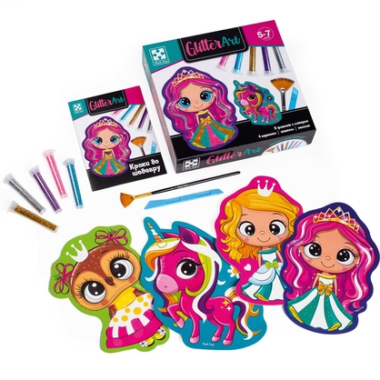 Фото, Видеообзоры набір для творчості з глітером «glitter art. казкові принцеси» vladi toys vt4501-10