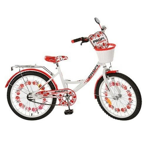 Велосипед PROFI UKRAINE дитячий 20д.P 2059 UK-2 (1 шт) бел-крас, дзвін, зер, кор, підносячи, в кор-к