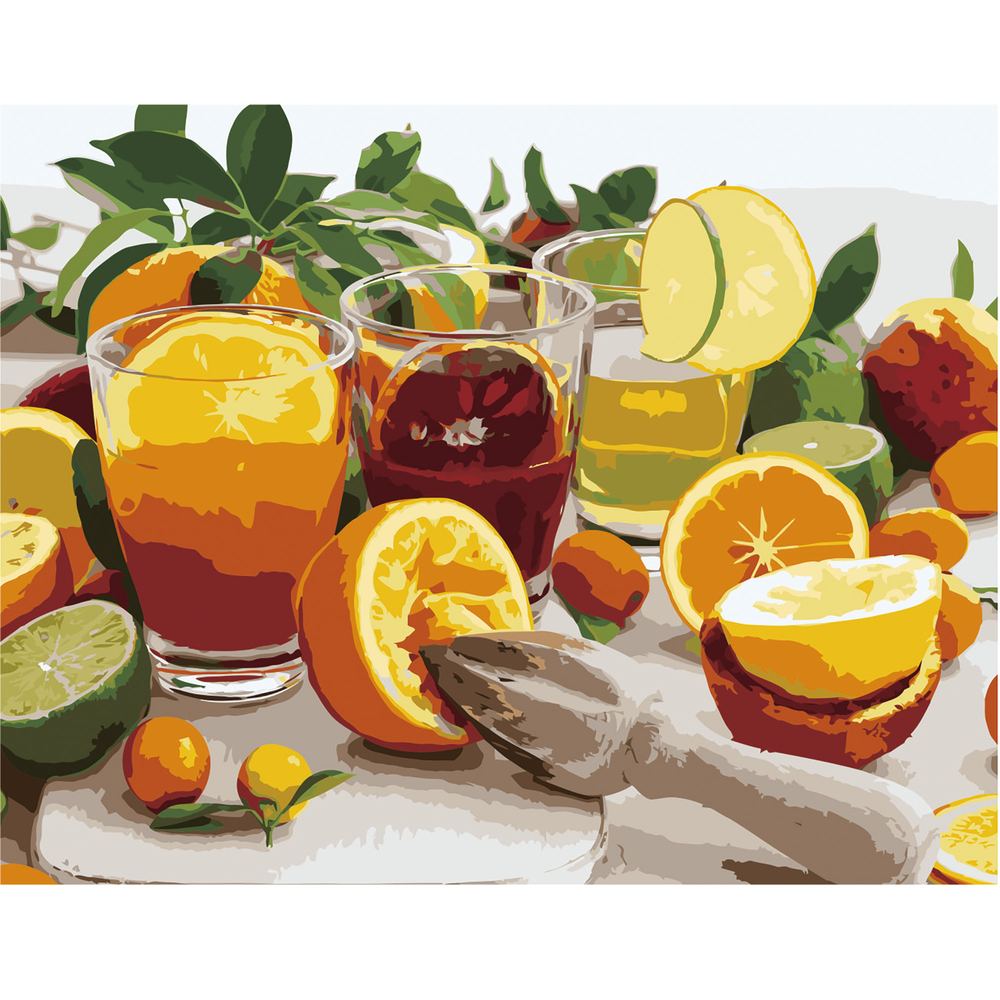 Фото, Відеоогляди картина за номерами strateg преміум цитрусовий натюрморт з лаком розміром 40х50 см va-2680