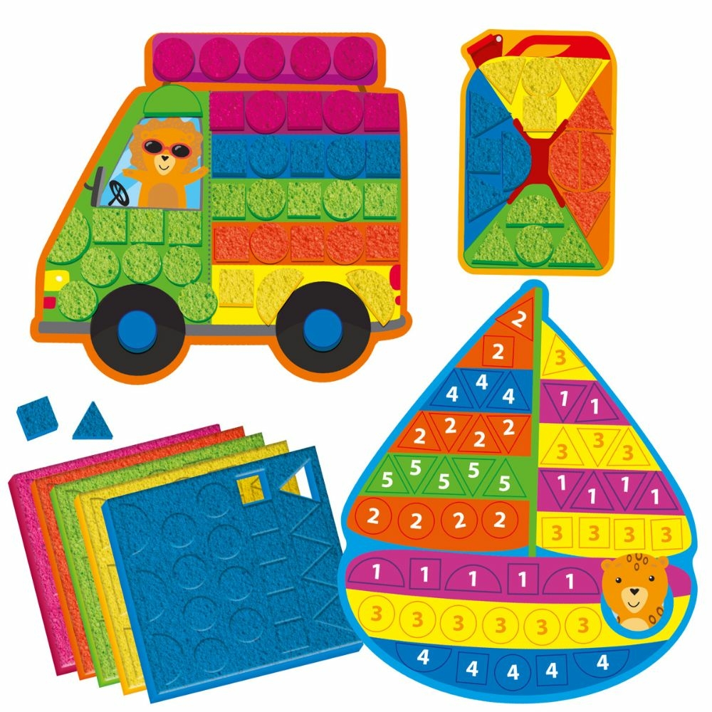 Фото, Відеоогляди набір для творчості vladi toys зі плюшевою мозаїкою «транспорт» vt4511-19