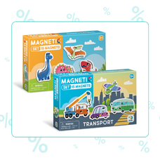 Набір магнітів Dodo Динозаврики та транспорт