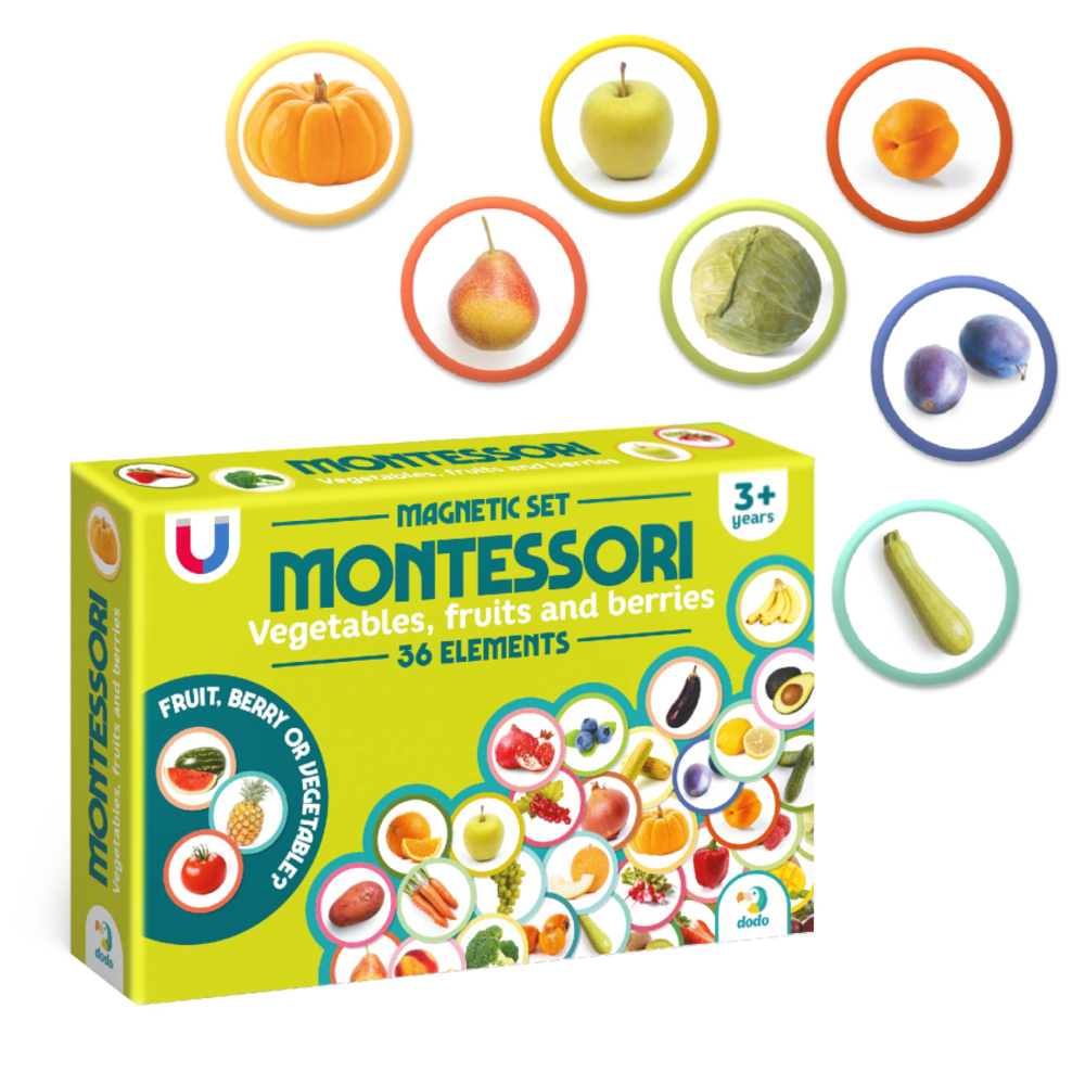 Фото, Відеоогляди набір магнітів dodo монтессорі овочі, фрукти і ягоди