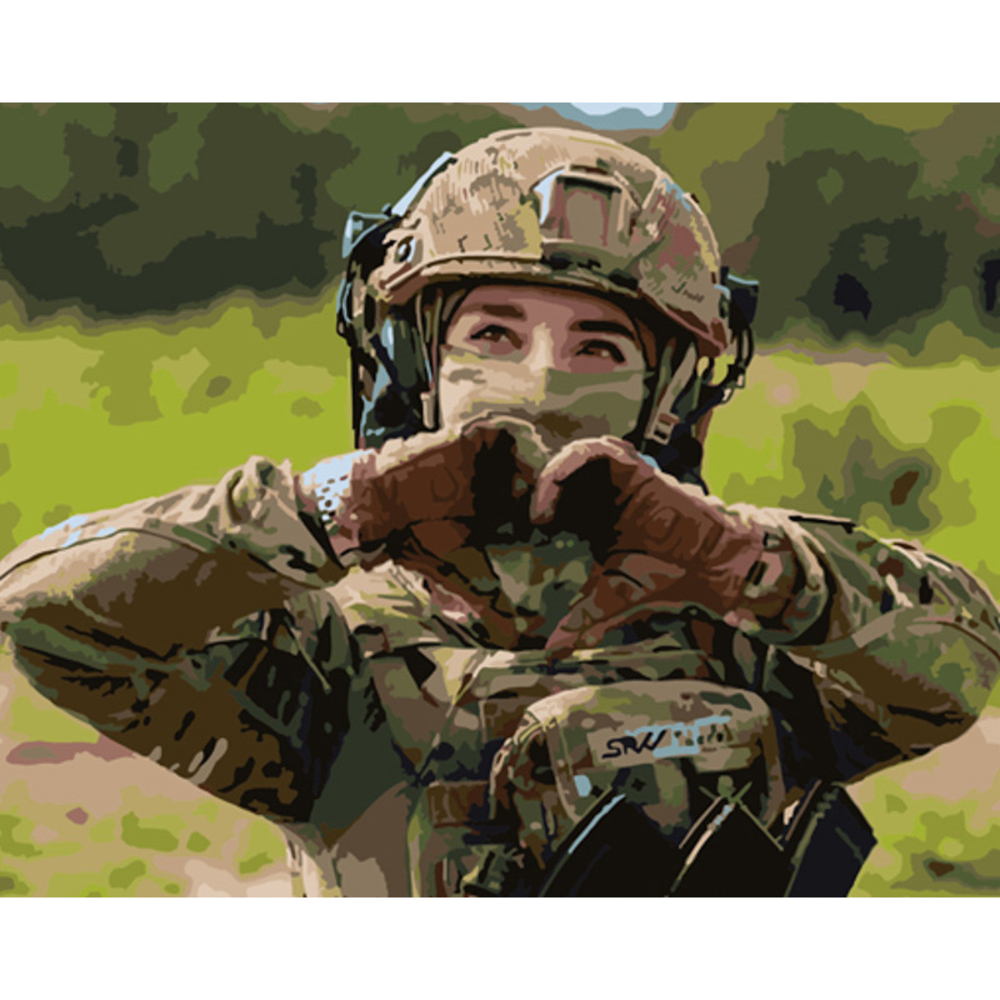 Фото, Відеоогляди картина за номерами strateg преміум захисниця з лаком розміром 40х50 см (gs882)