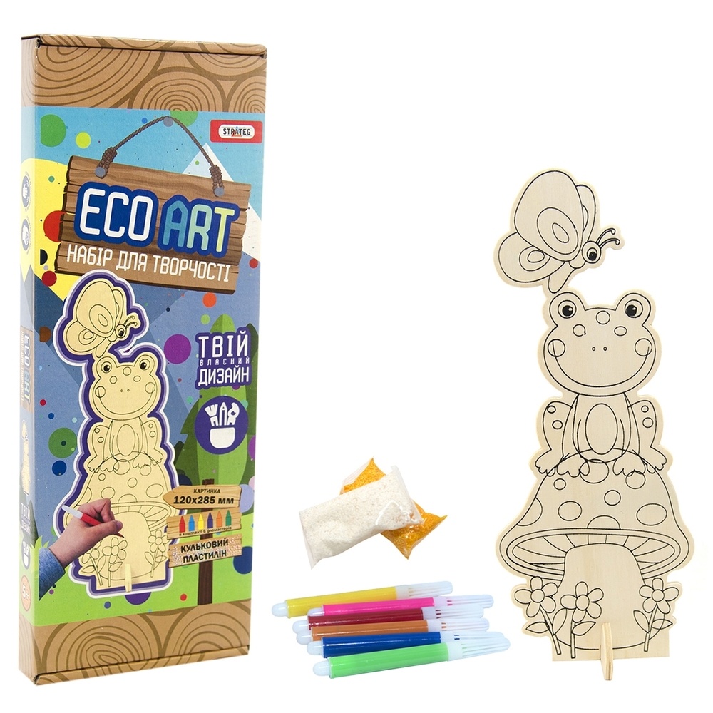 Фото, Видеообзоры набір для творчості strateg еко-розмальовка жаба (5004)